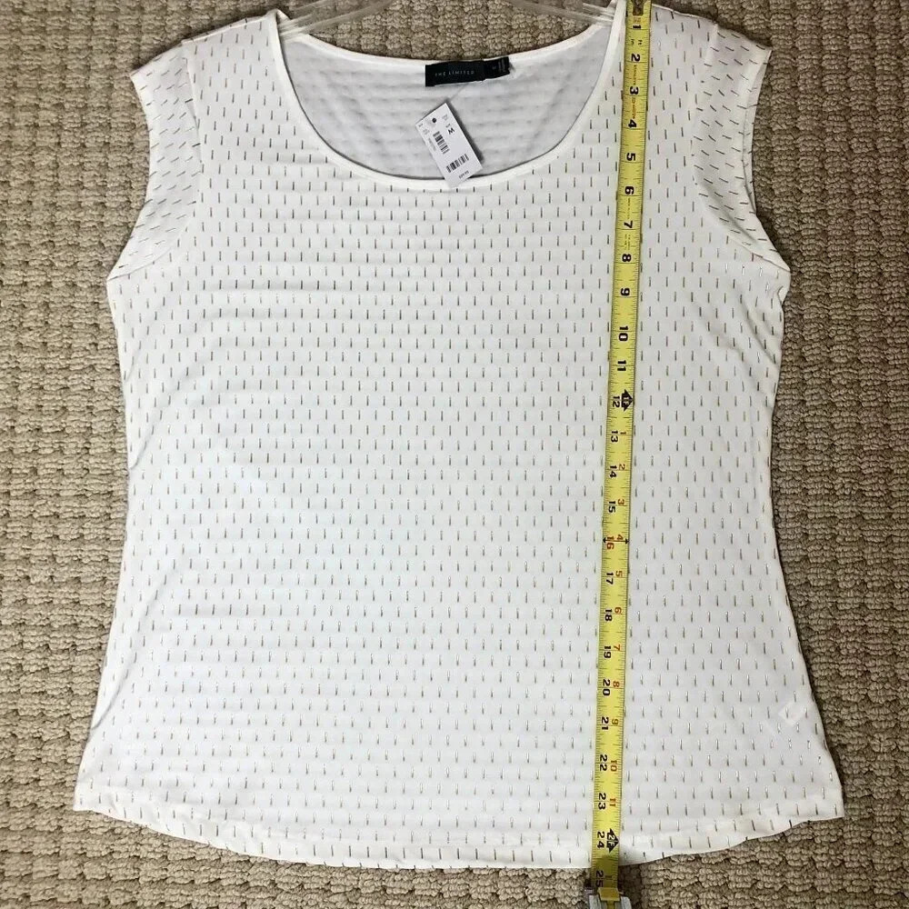 The Limited White Top with Metallic Gold Flecks, Size M, NWT - Picture 5 of 9